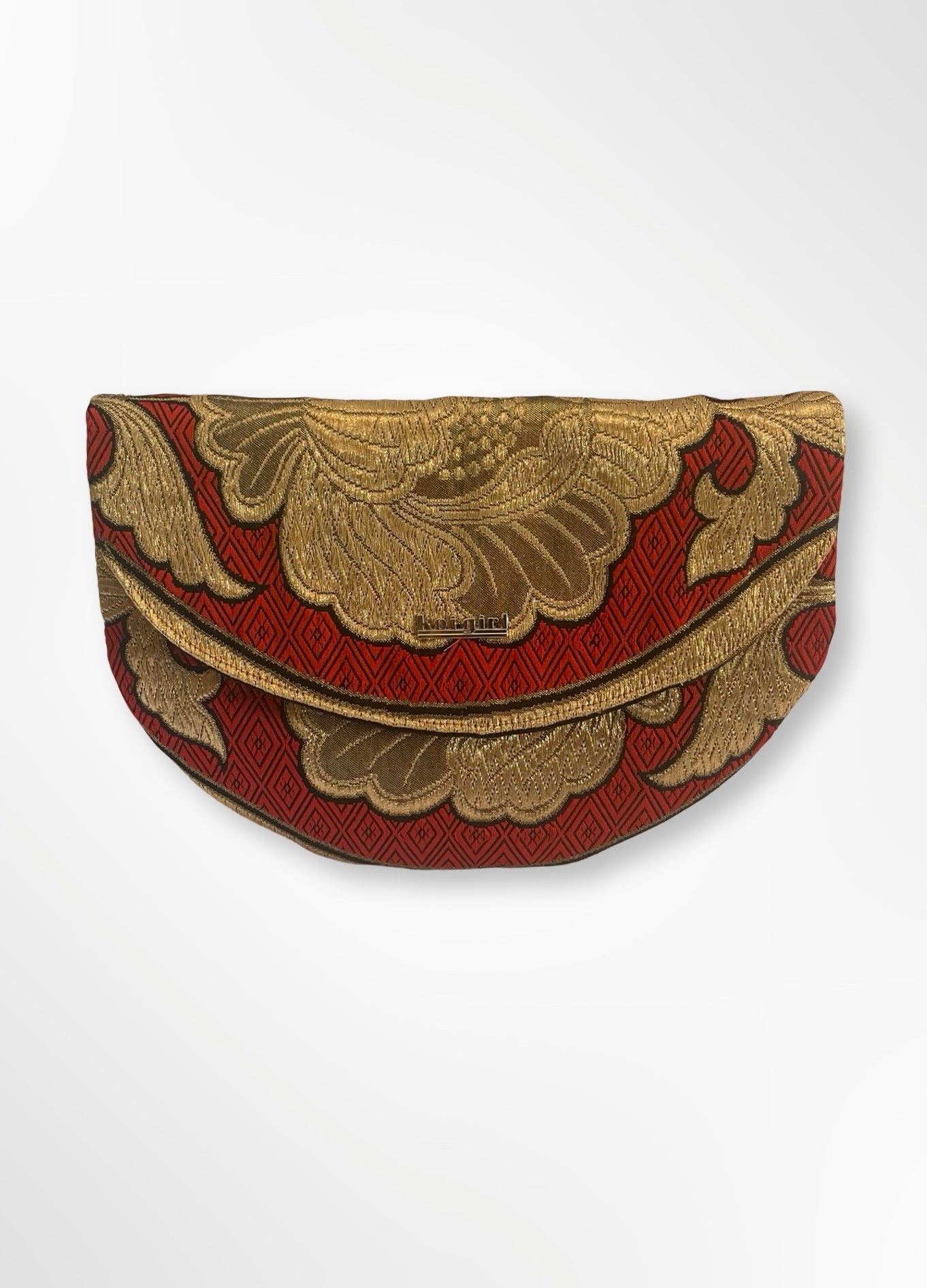 Red and Gold Botan Clutch