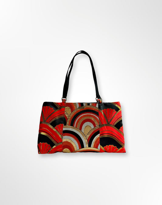 Red Seigaiha Tote Bag