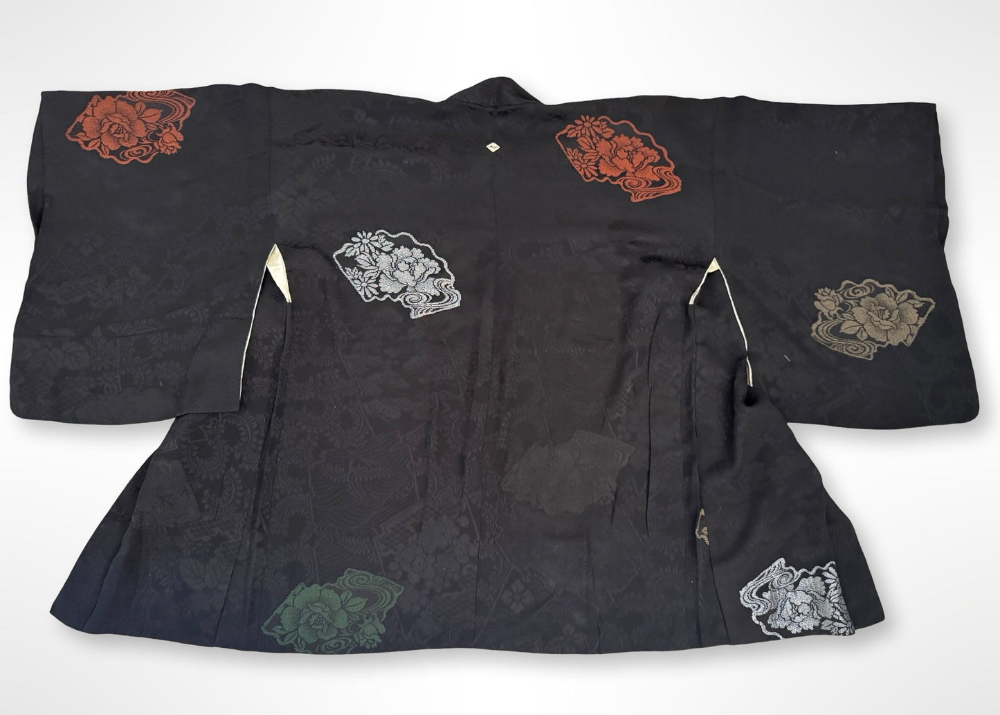 Black and Autumn Floral Haori Jacket