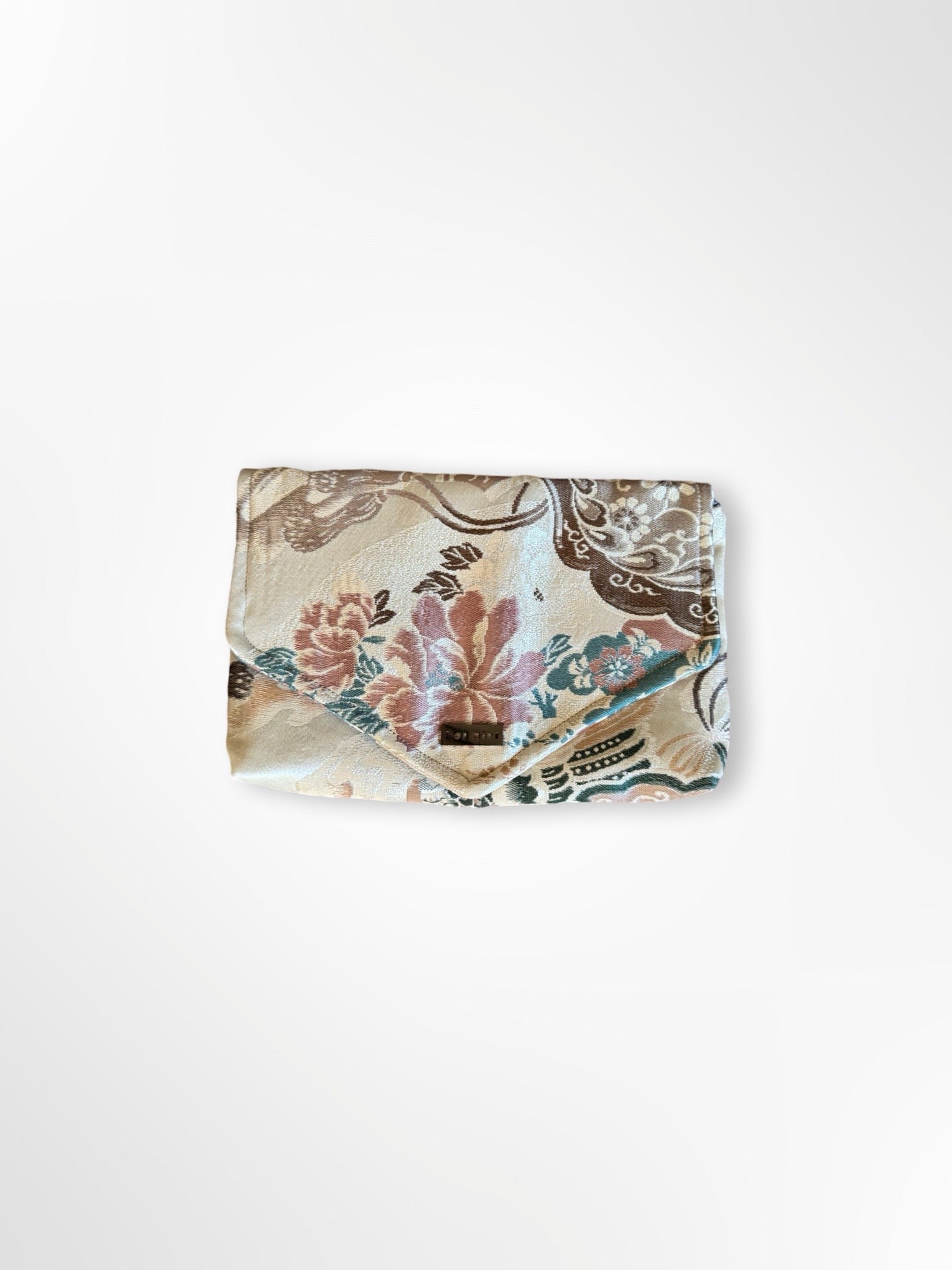 Fawn and Teal Japanese Scene Clutch