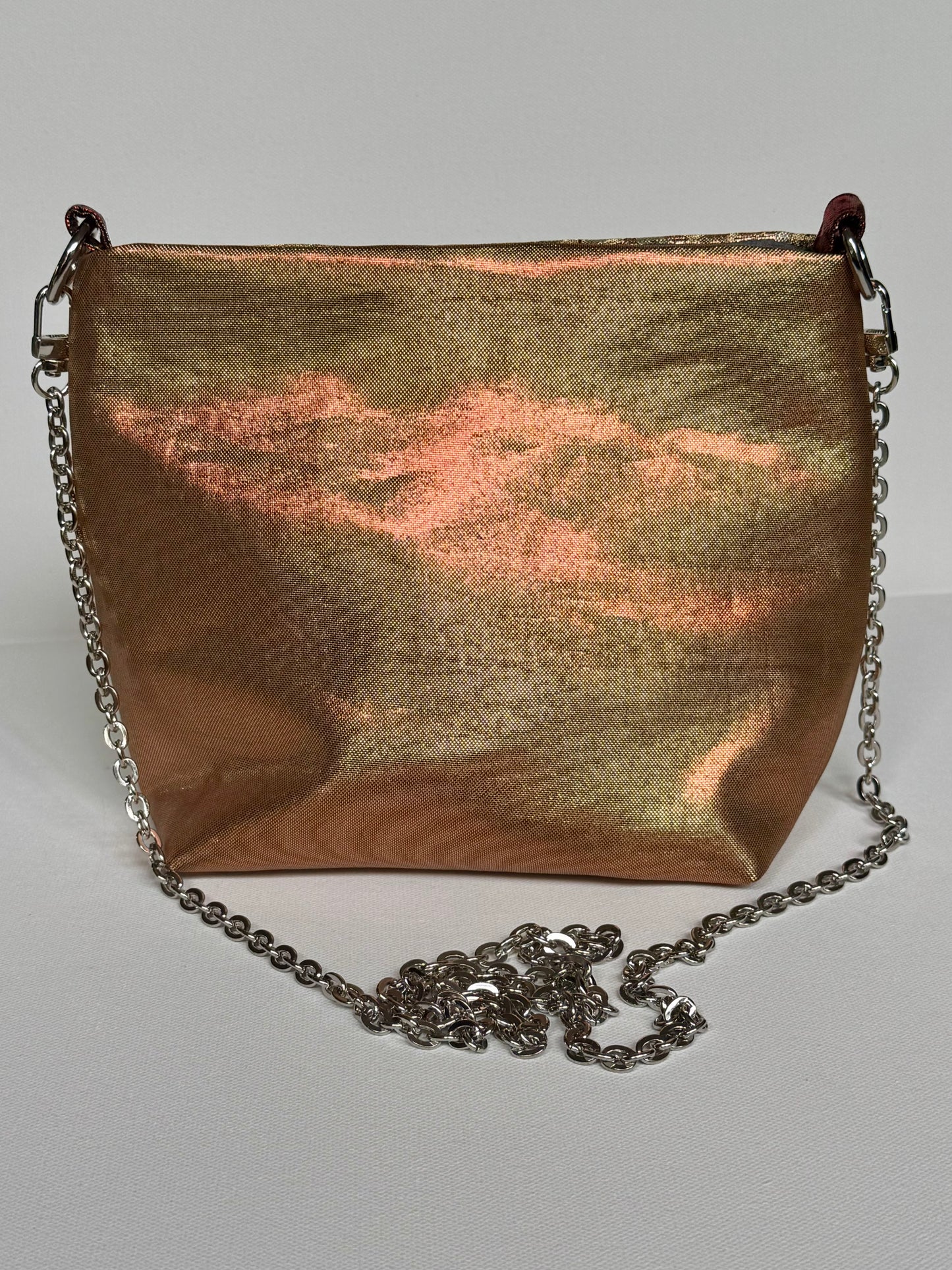 Gold and Red Peony Crossbody Pouch