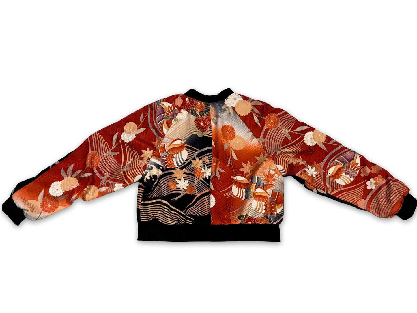 Chrysanthemum Crop Bomber Jacket