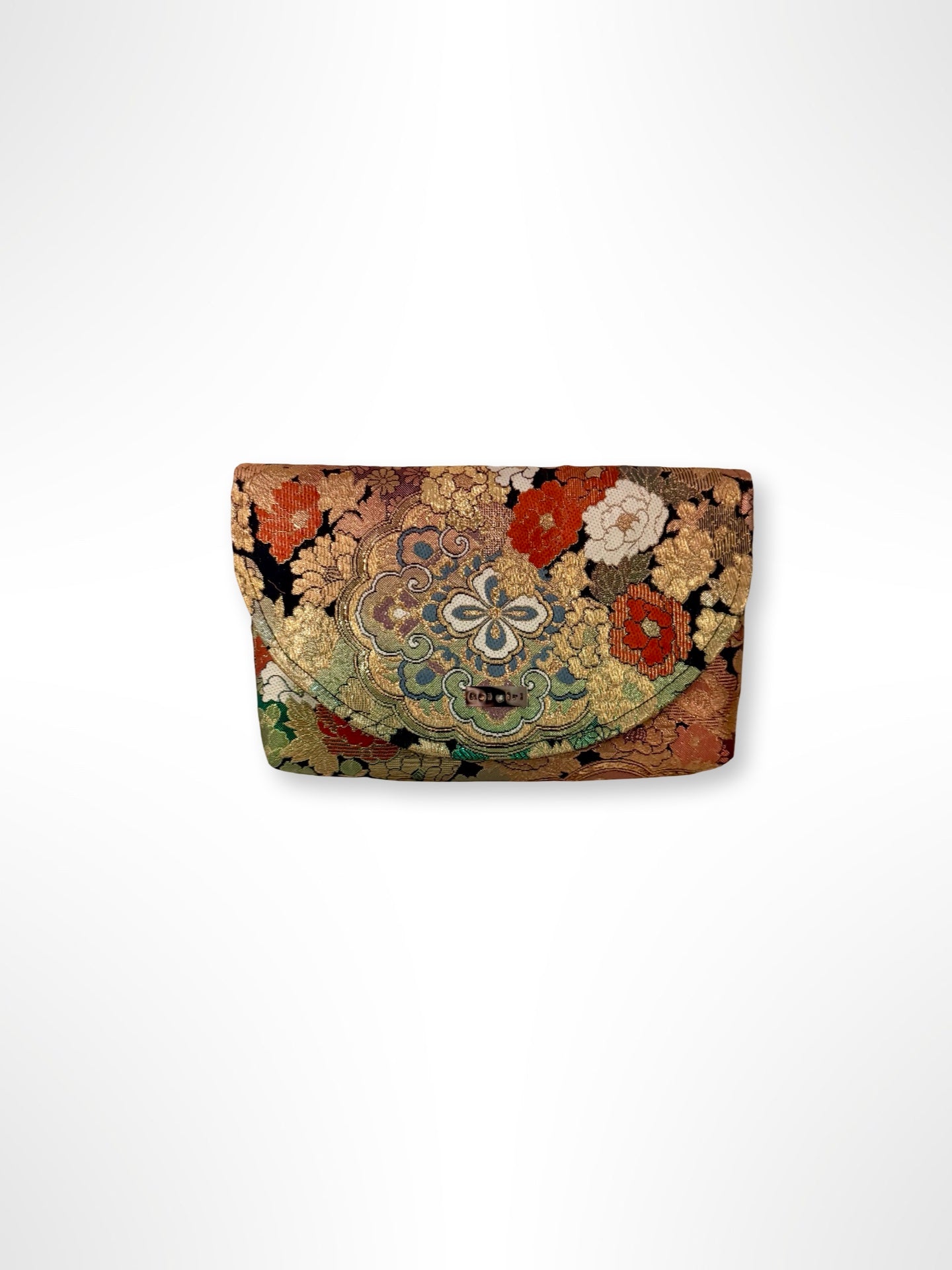 Metallic Floral Clutch