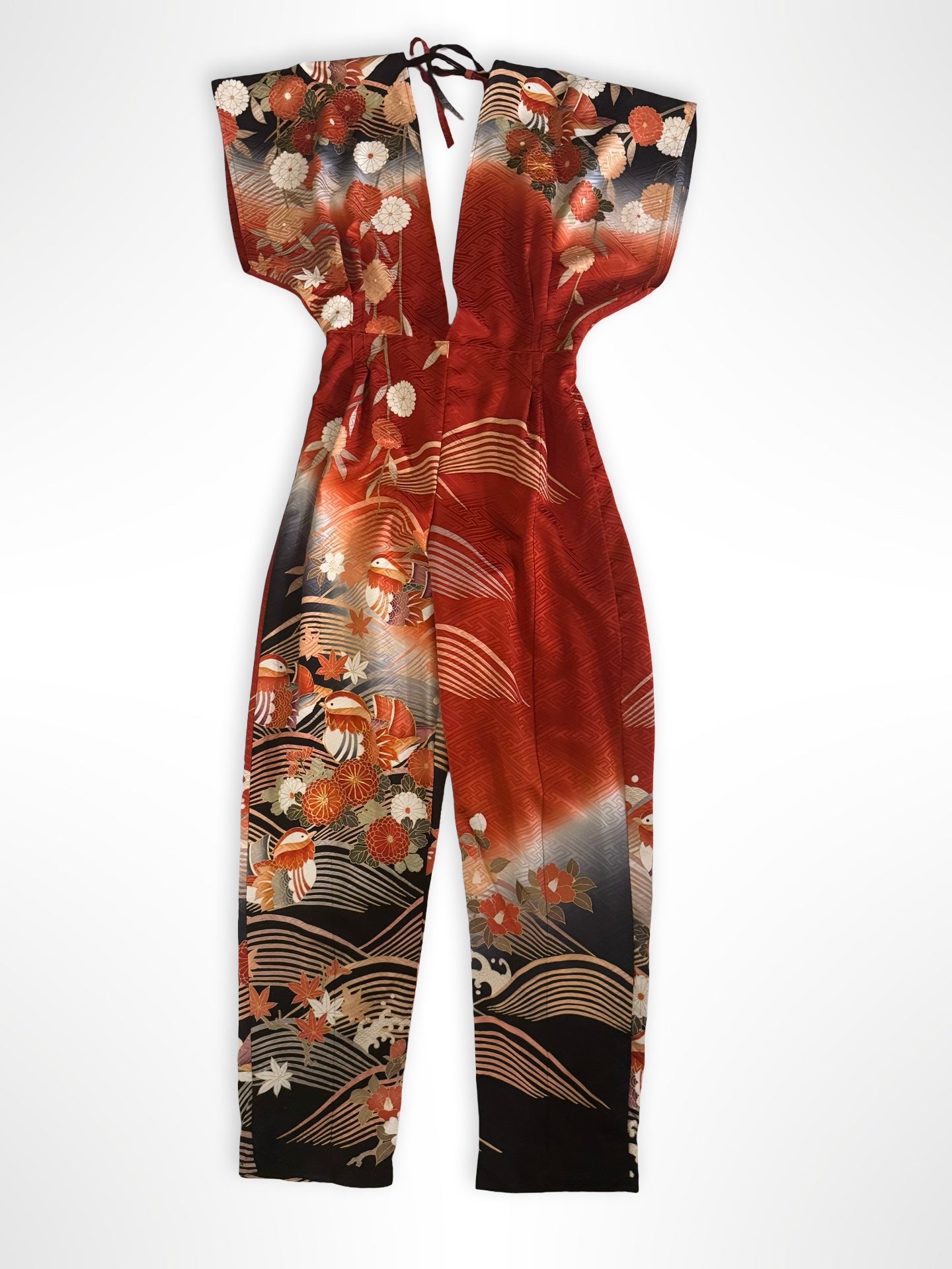 Autumnal Floral Kimono Jumpsuit