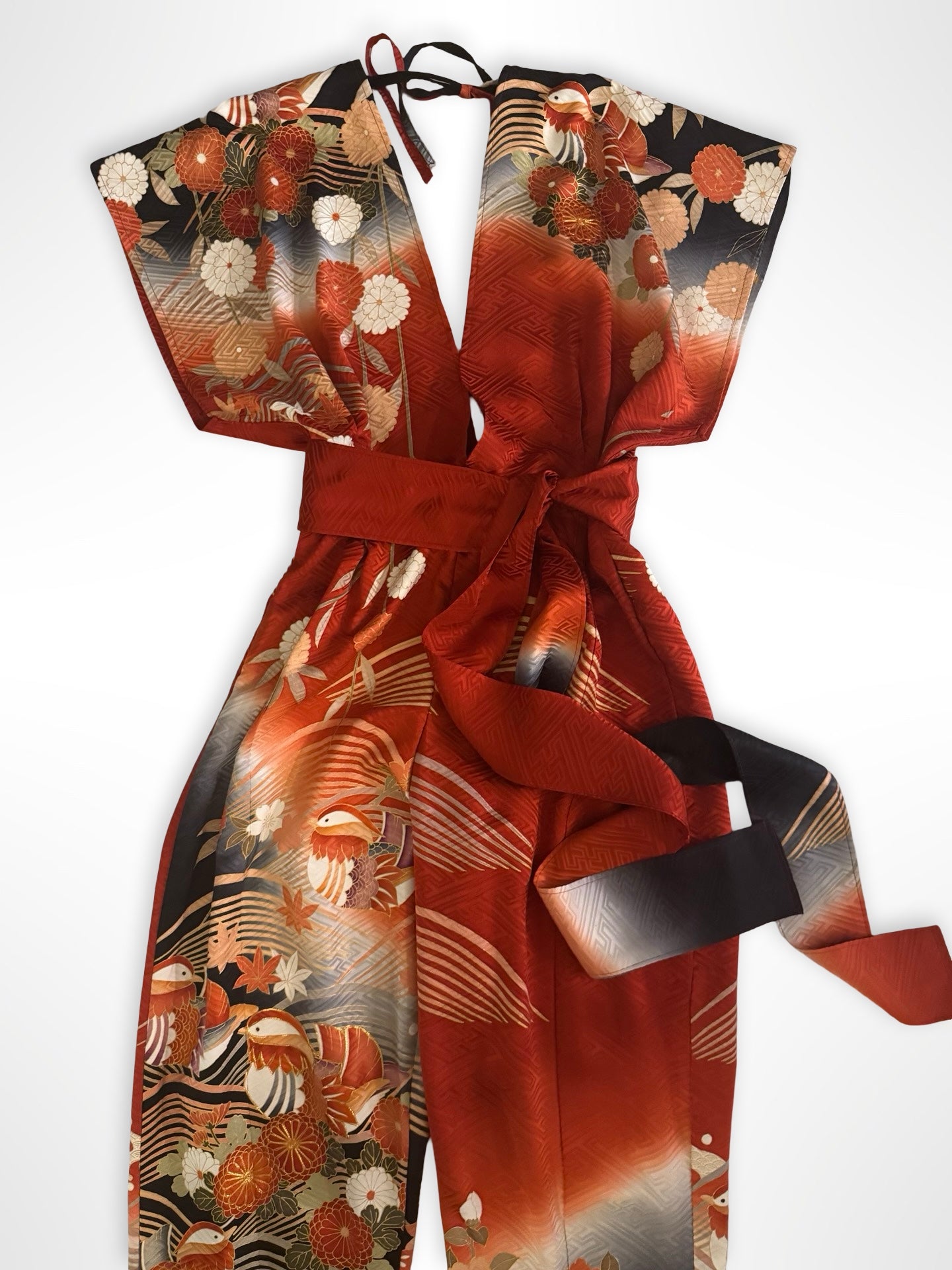 Autumnal Floral Kimono Jumpsuit