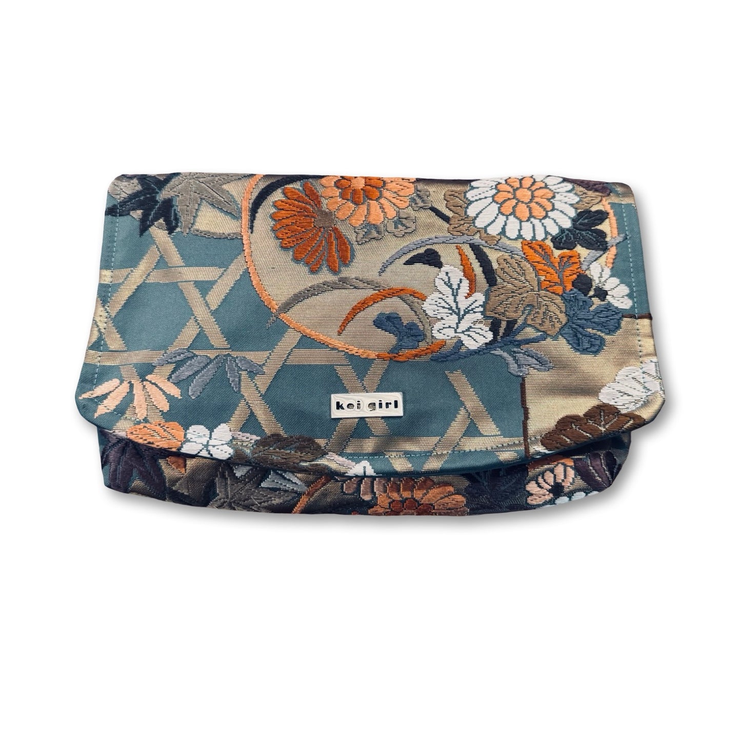 Teal Flowers Clutch