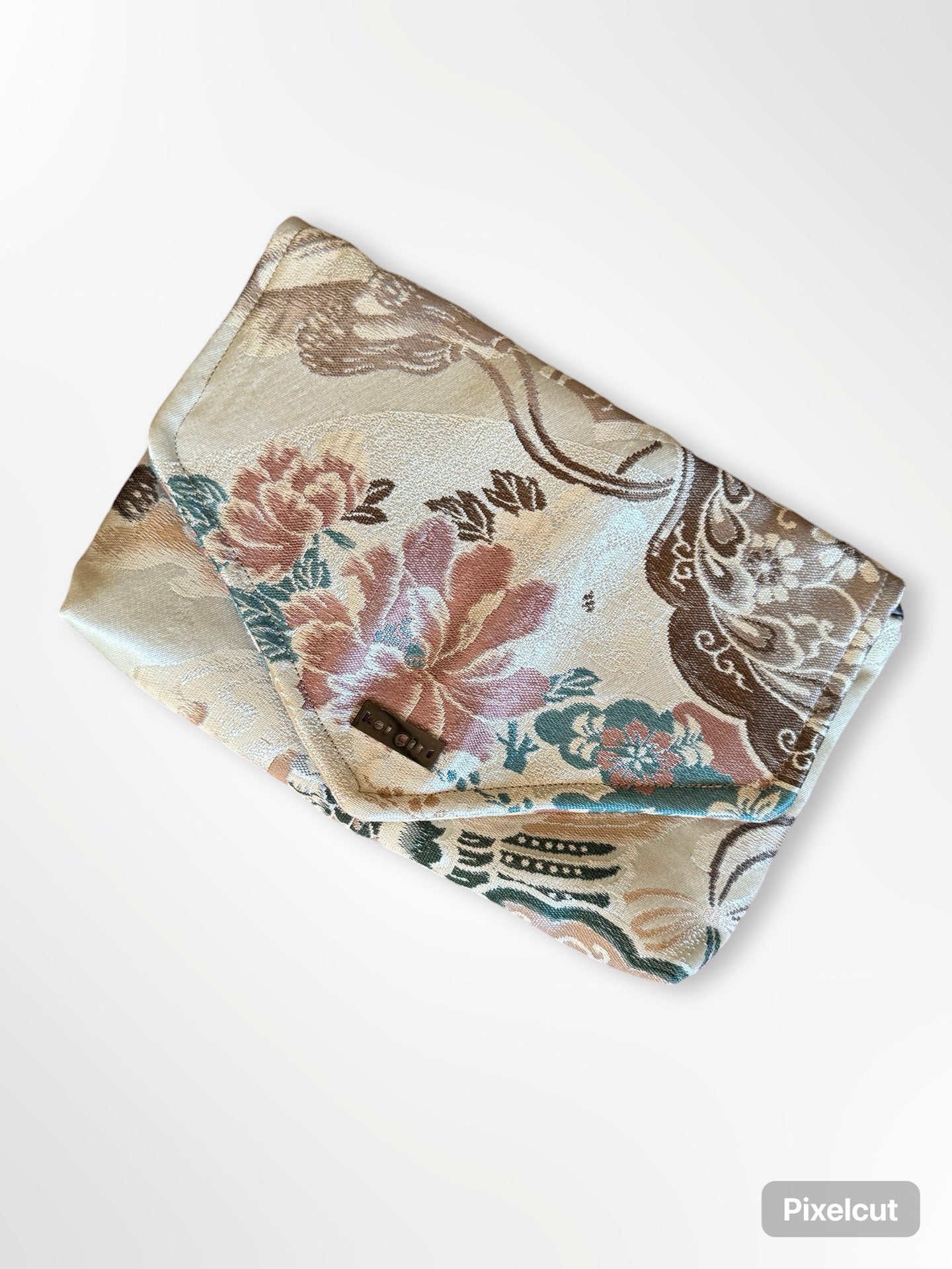 Fawn and Teal Japanese Scene Clutch