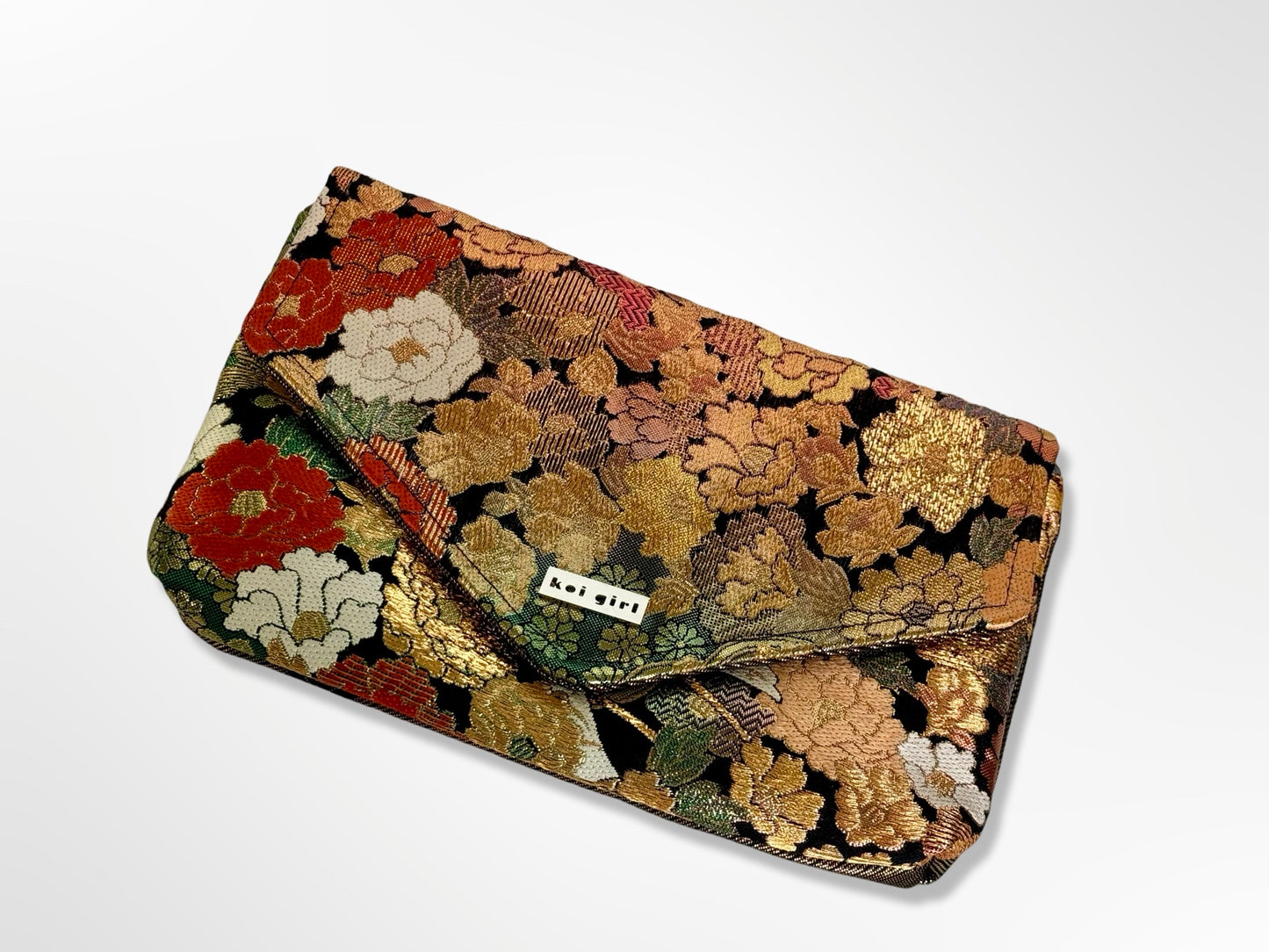 Metallic Floral Clutch