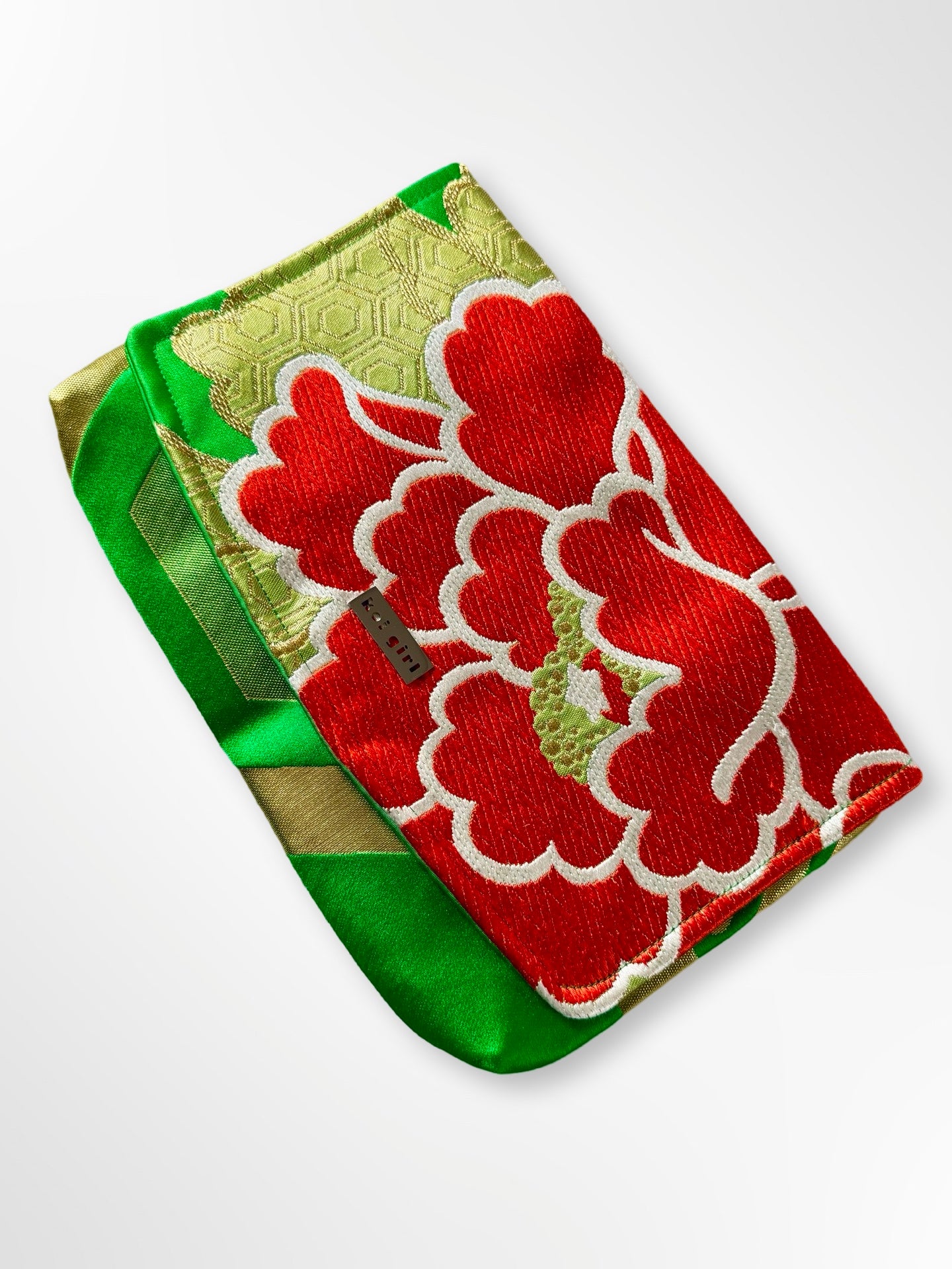 Green with Red Botan Clutch