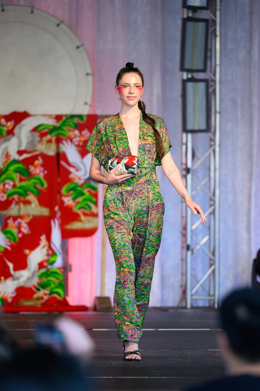 Japanese Forest Scene Jumpsuit (size 8)