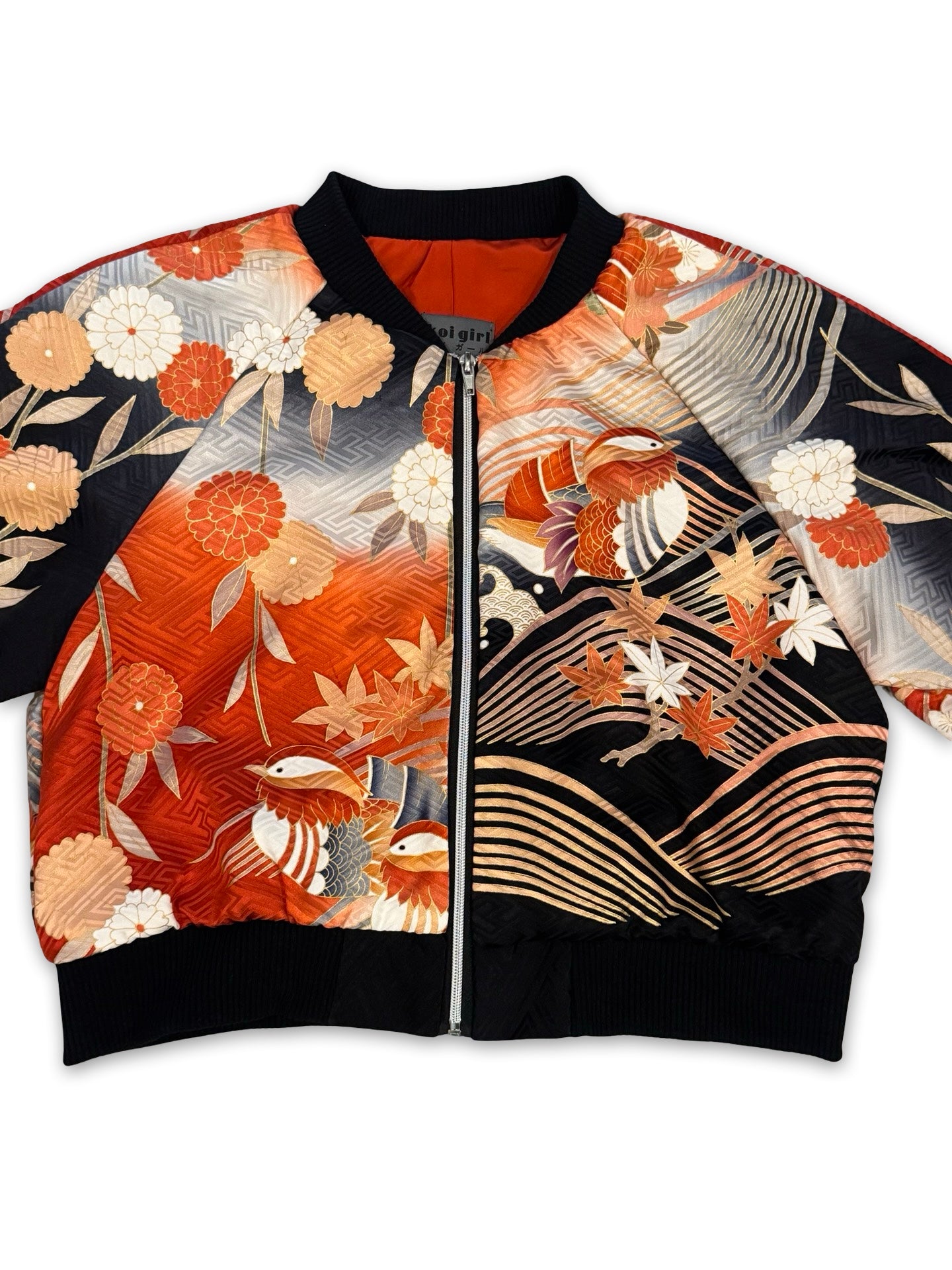 Chrysanthemum Crop Bomber Jacket