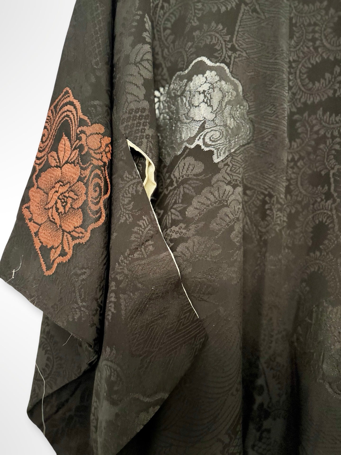 Black and Autumn Floral Haori Jacket