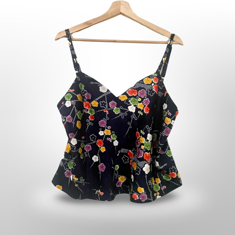 Blue Shibori Floral Camisole
