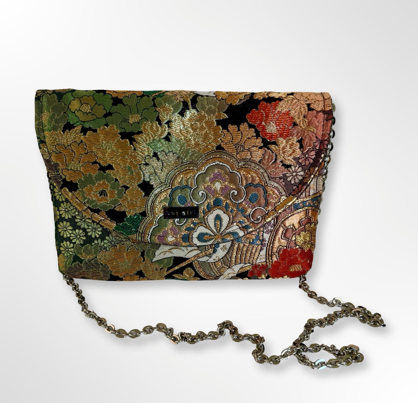 Metallic Floral Clutch