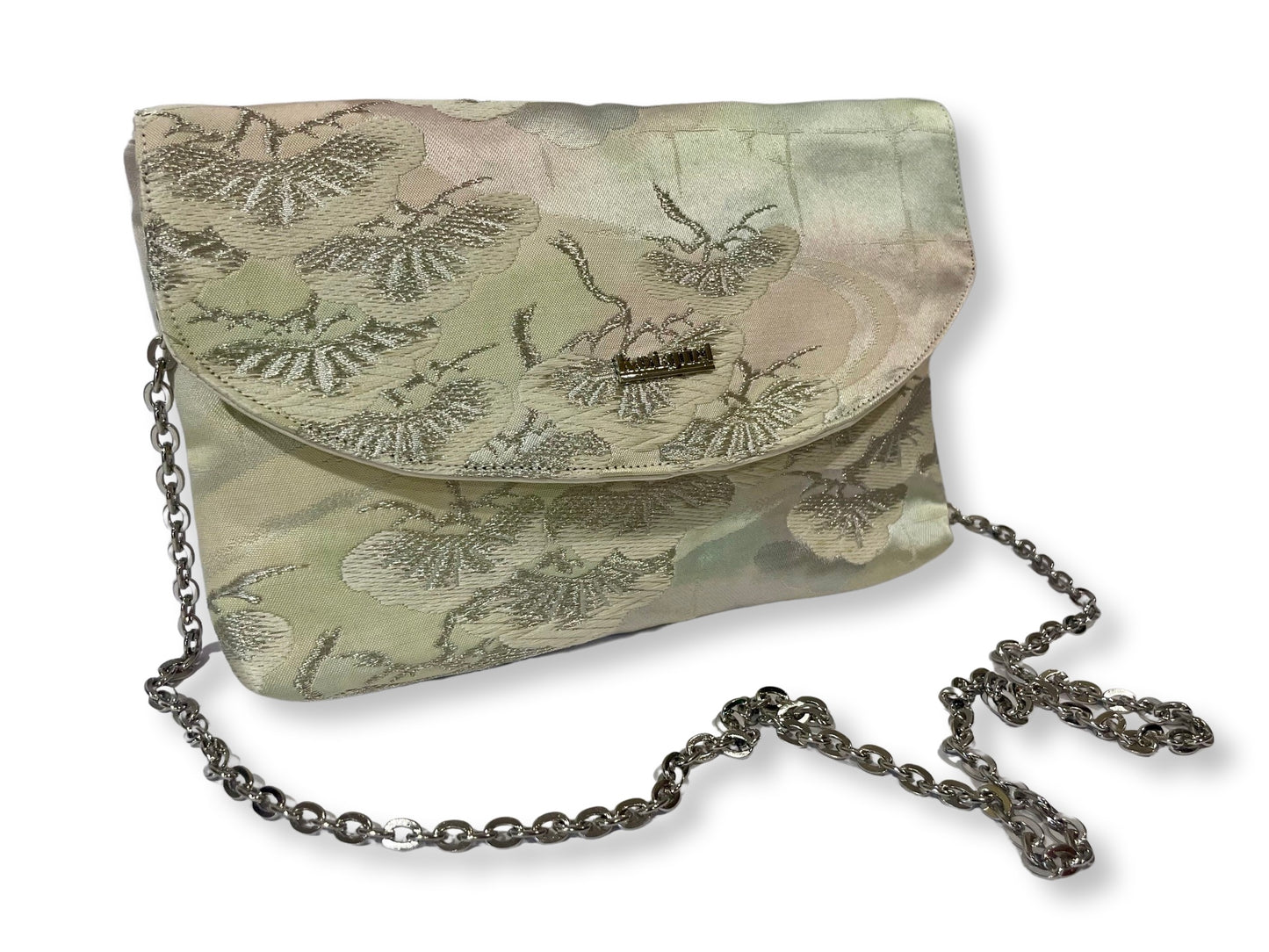 White and Silver Pine Tree Clutch