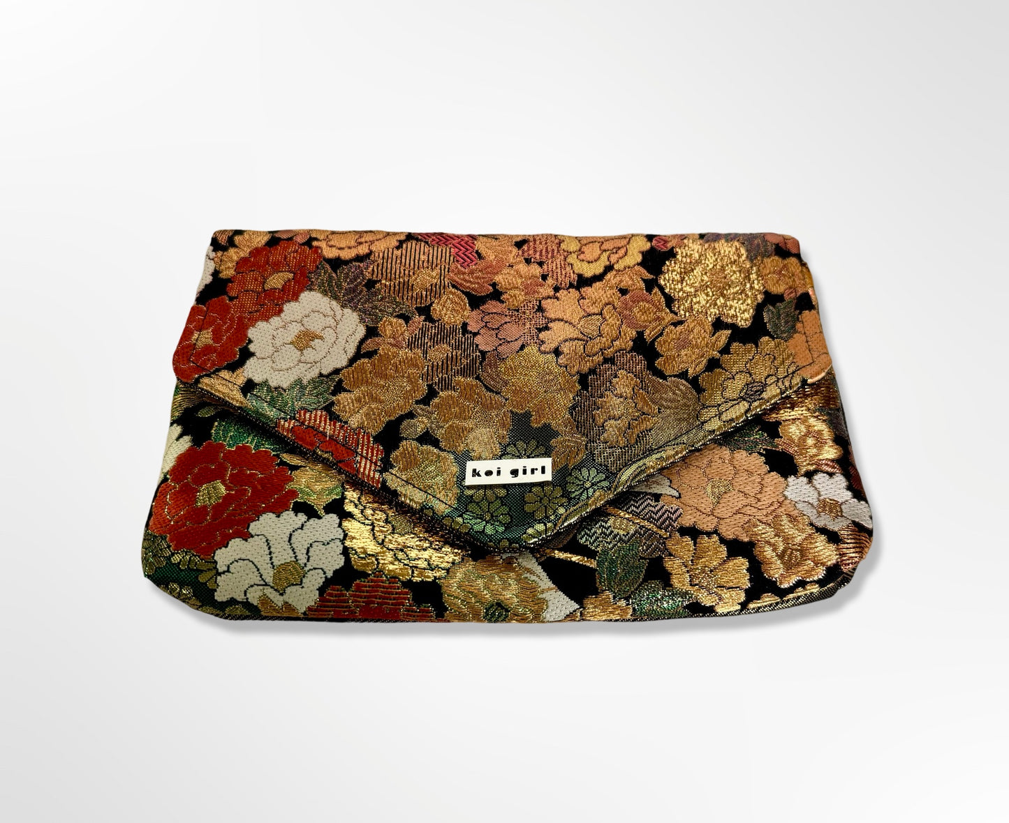 Metallic Floral Clutch