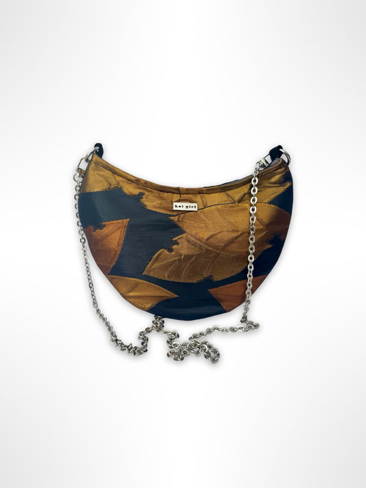 Bronze Leaves Crescent Bag