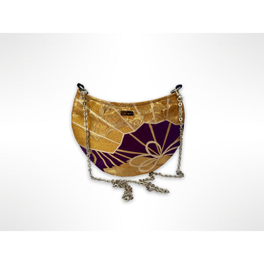 Murasaki and Gold Fan Crescent Bag
