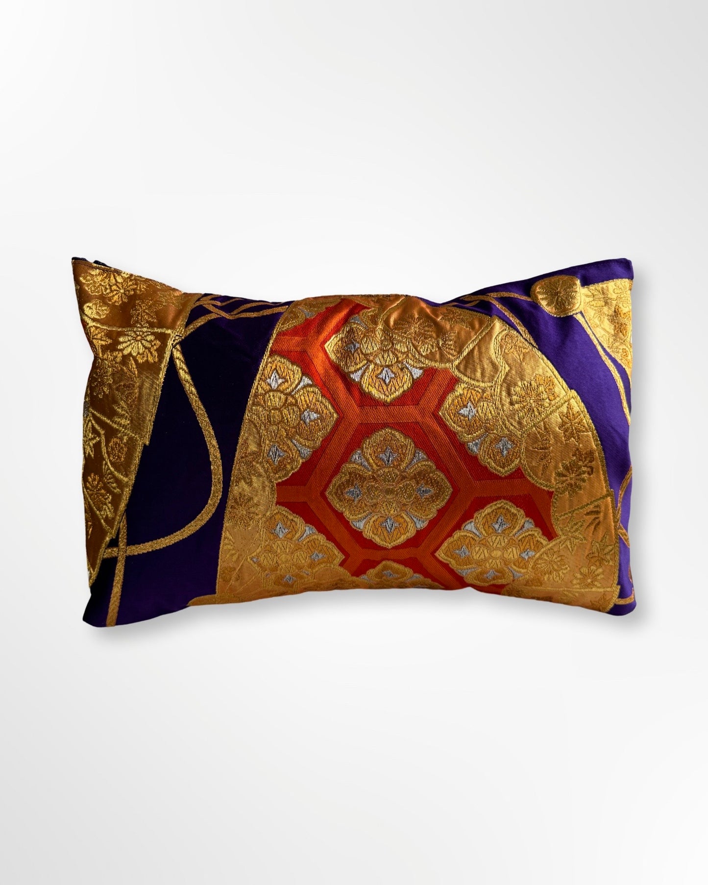 Purple with Orange Folding Fans Cushion