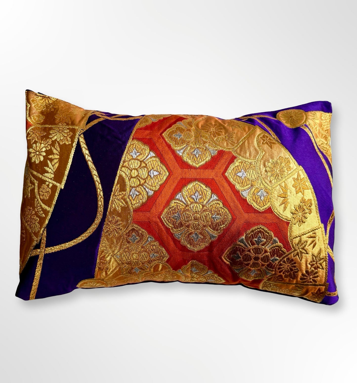 Purple with Orange Folding Fans Cushion