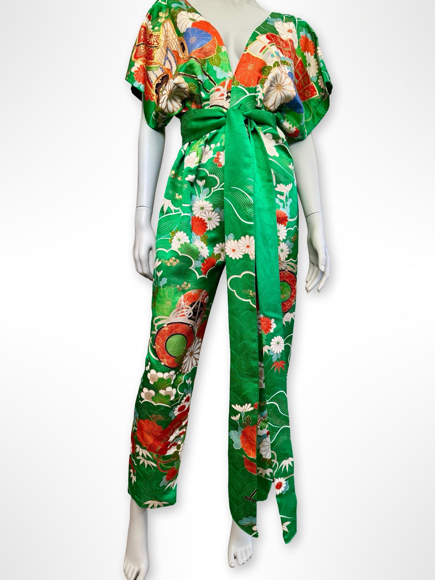 Emerald Green and Chrysanthemum Jumpsuit