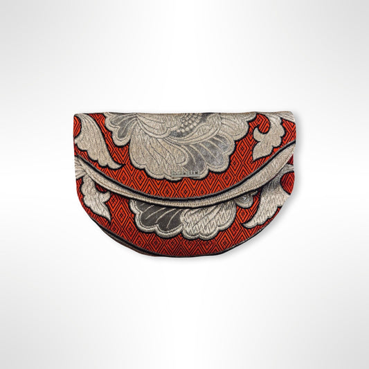 Red and Gold Botan Clutch