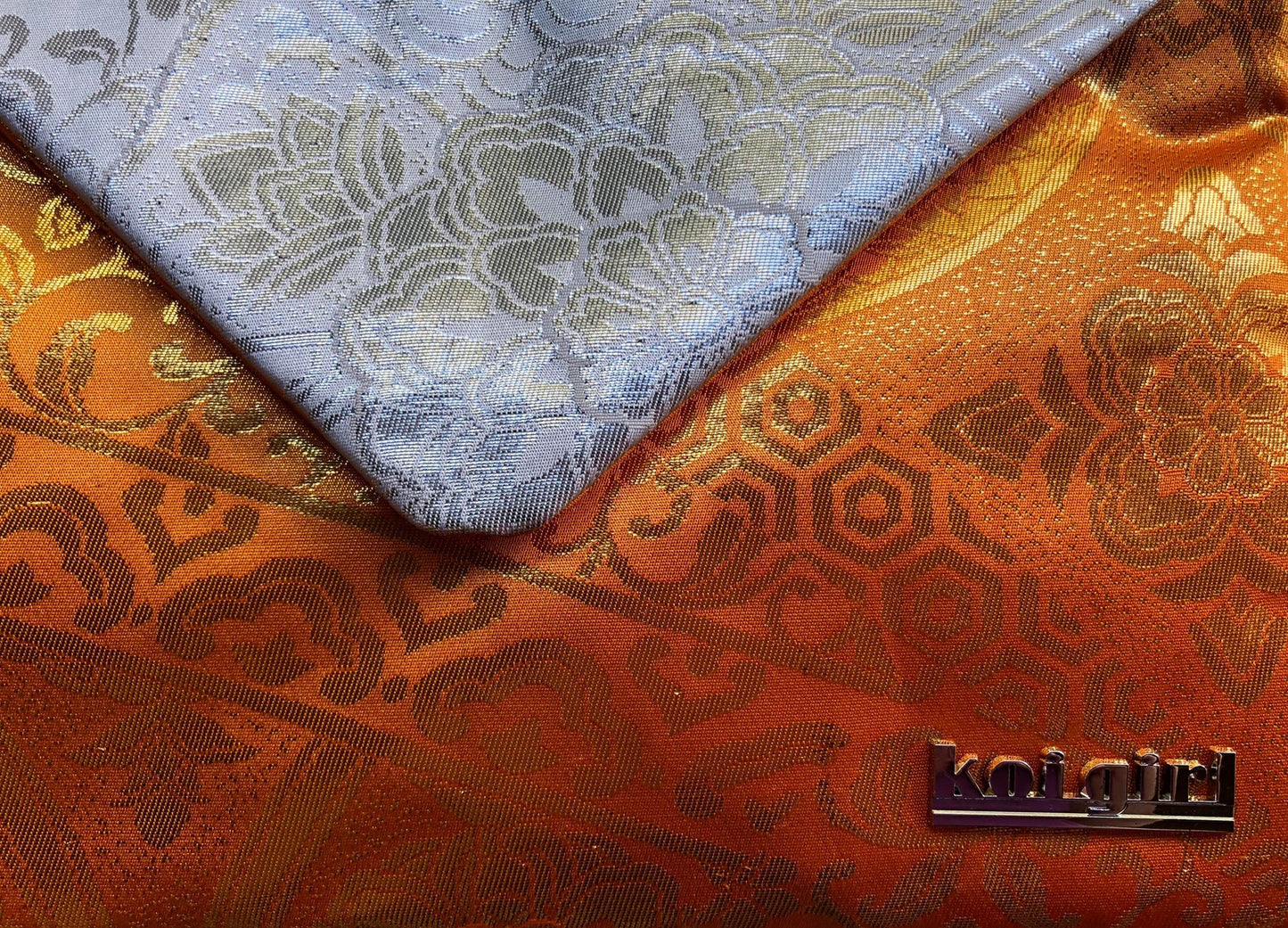 Orange and Silver Mandala Clutch