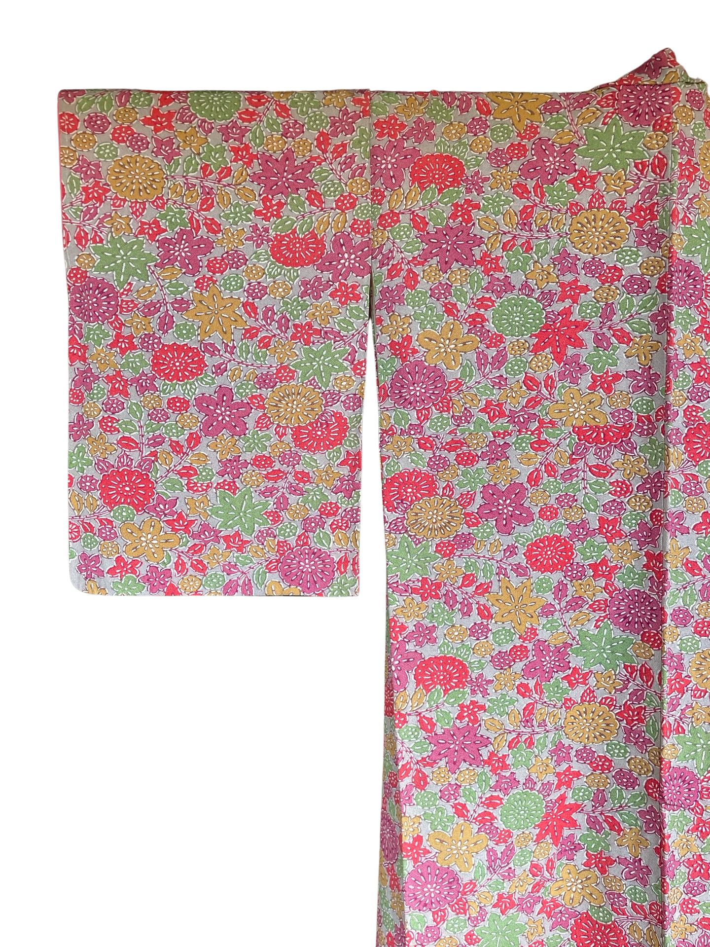 Bright Japanese Floral Scene Komon Kimono