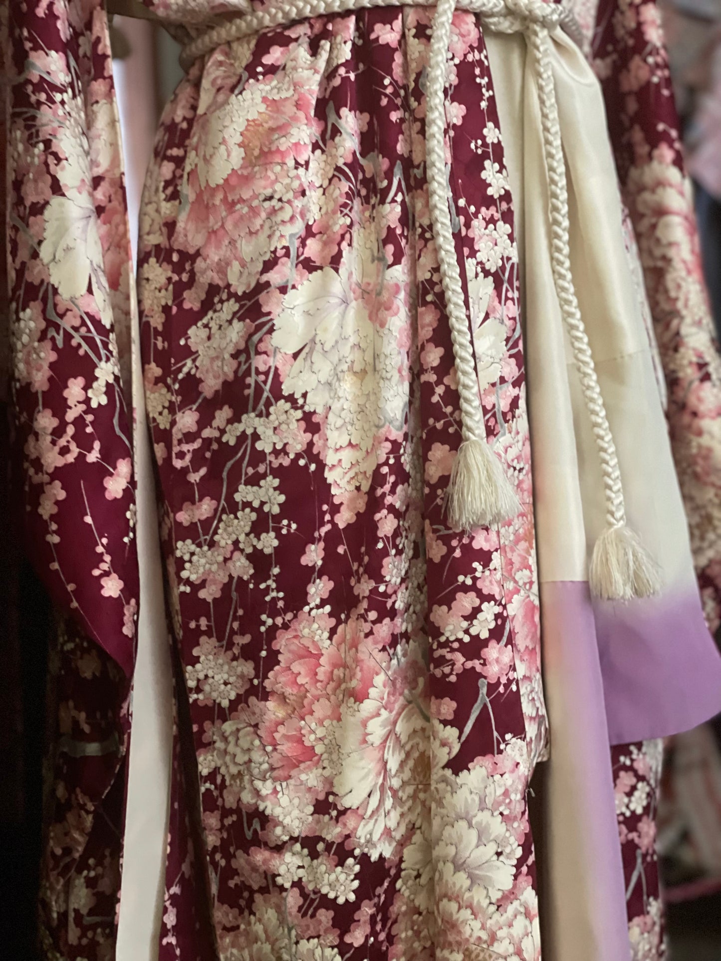 Blossom and Peony Vintage Silk Furisode Kimono