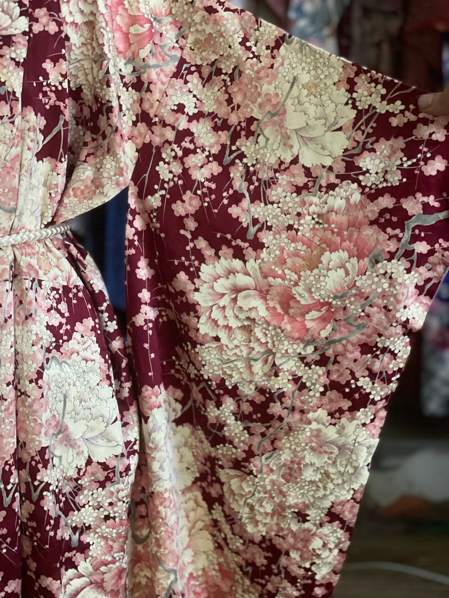 Blossom and Peony Vintage Silk Furisode Kimono